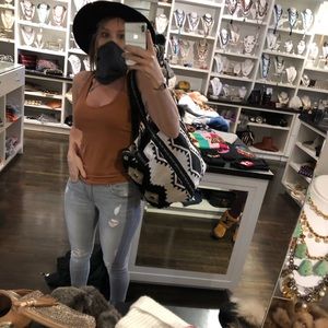 Grey distressed jeans